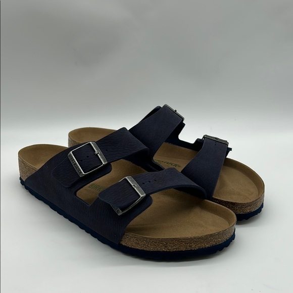 2377- Birkenstock Dark Purple Double Strap Vegan Sandals Men’s Size 12 NWT - Picture 2 of 8
